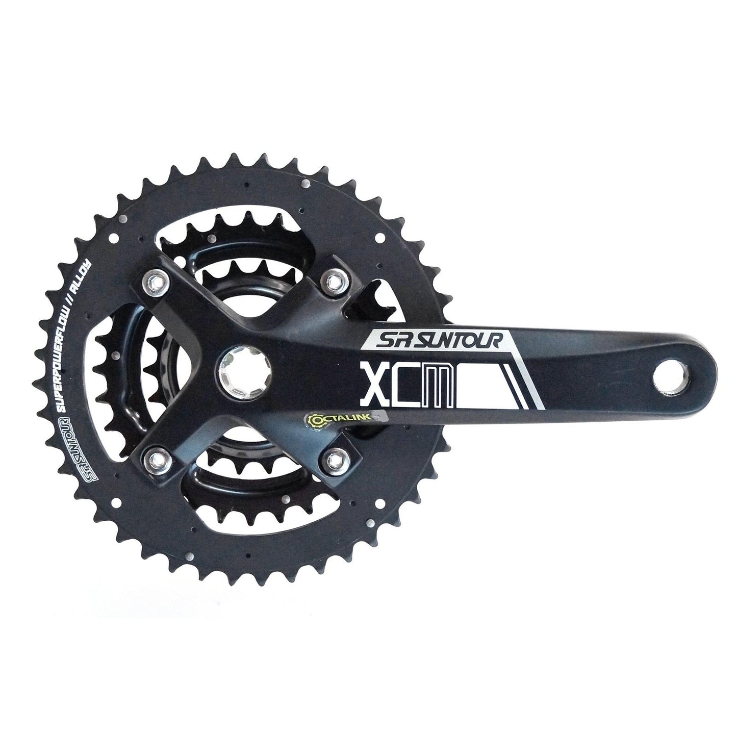 SR Suntour XCM-T Chainwheel Set for Octalink BB - 3x9spd, 170mm, 48/36/26T, Black