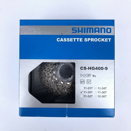 Shimano CS-HG400 9 Speed Cassette - 11-28 Freehub Bike Part Bicycle Cog Gear
