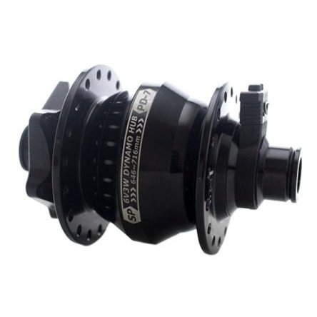 Shutter Precision PD-7 Dynamo Hub - 12mm Thru Axle, 32H, 6 Bolt Disc, Black