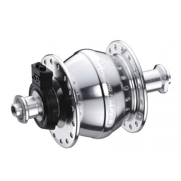 Shutter Precision PV-8 Dynamo Hub - Front, 32H, Non-Disc, Standard QR, Silver