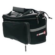 Skorpion Velcro-On Trunk/Pannier Bag for Bike Rack - Water Resistant, Side Pockets Convert to Panniers - 16x18-27x34cm