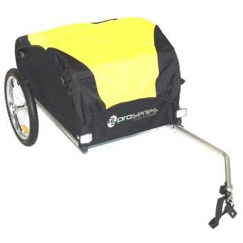 Steel Bicycle Cargo Trailer - 45kg Capacity, Yellow/Black Cover