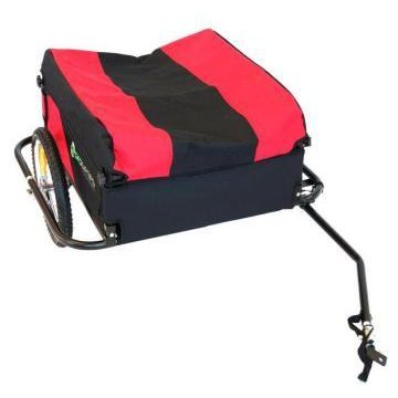 Steel Bicycle Cargo Trailer - Red/Black Cover, 60kg Capacity