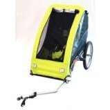 SteelFrame Single Child Trailer with 16" Wheels & Green Canopy - Converts to Stroller Optional