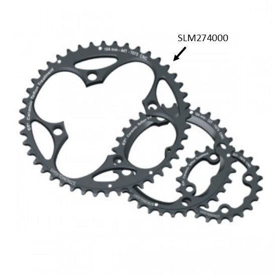 Stronglight MTB Chainring 44T 7075 CNC Black CT2 - 104mm BCD 9 Spd