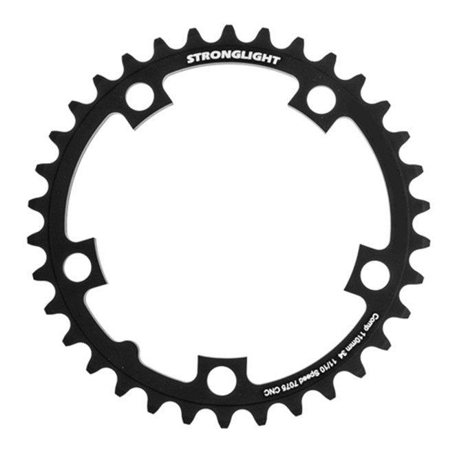 Stronglight Road Chainring 34T 7075 CNC Black - 110mm BCD 10/11 Spd