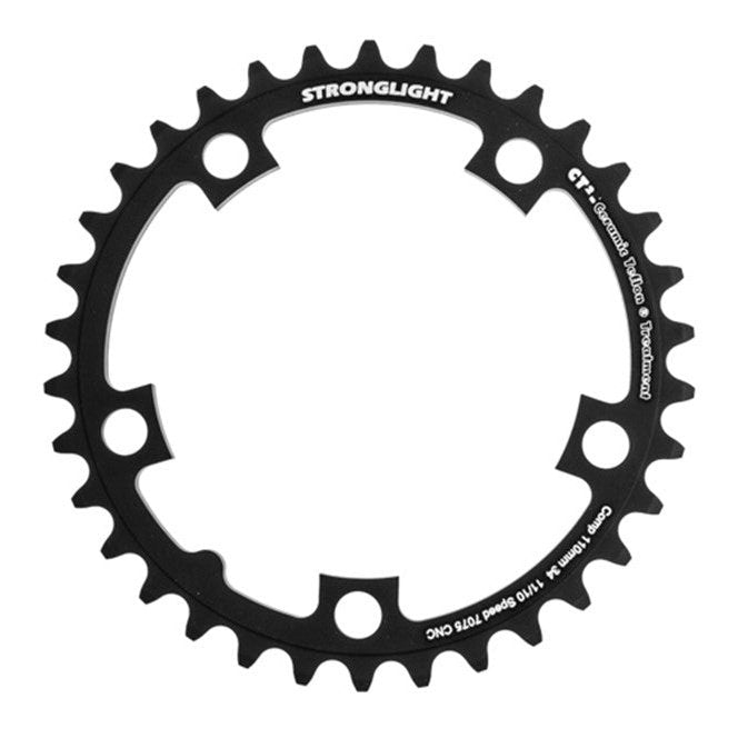 Stronglight Road Chainring 34T 7075 CNC Black CT2 - 110mm BCD 10/11 Spd