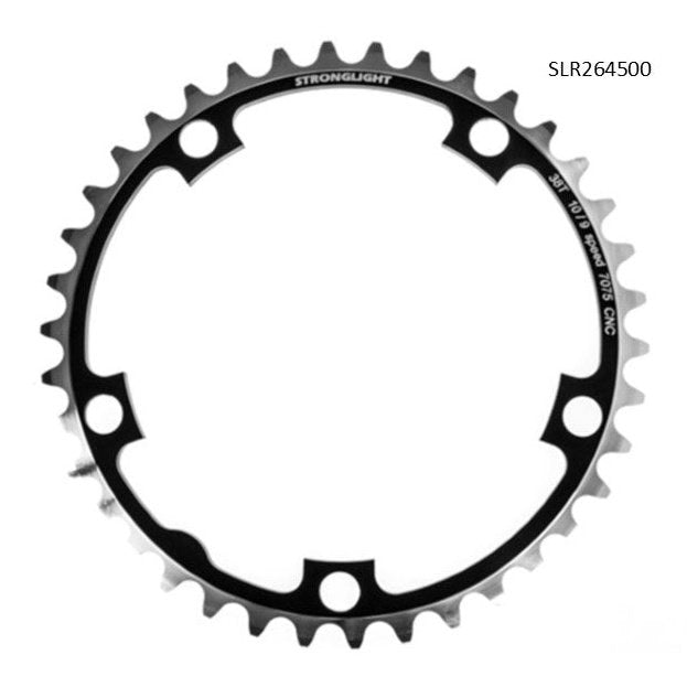 Stronglight Road Chainring 38T 7075 CNC Black - 130mm BCD 9/10 Spd