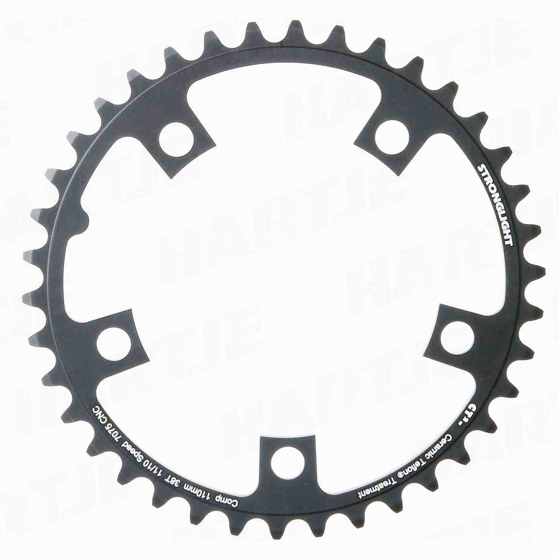 Stronglight Road Chainring 38T 7075 CNC Black CT2 - 110mm BCD 10/11 Spd