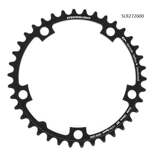 Stronglight Road Chainring 38T 7075 CNC Black CT2 - 130mm BCD 10/11 Spd