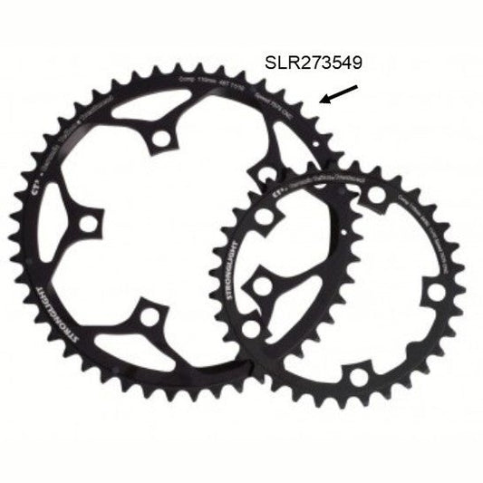 Stronglight Road Chainring 52T 7075 CNC Black CT2 - 110 BCD 10/11 Spd