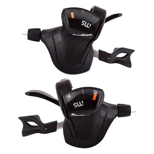Sunrace Trigger Dual Lever Set R10/L2 Speed with Gear Display & Stainless Steel Cable - Black