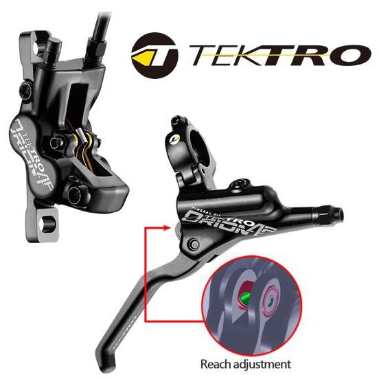 TEKTRO HD-M745R Rear Disc Brake Kit - 4 Piston Alloy Caliper & Lever, 1900mm Hose