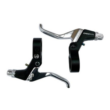 Tektro 2-Finger Brake Levers for Linear, Caliper, Cantilever & U Brakes - Silver/Black Pair