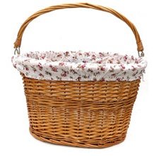TsaiYarn Wicker Front Basket with Quick Release and Handle - 400x300x420mm
