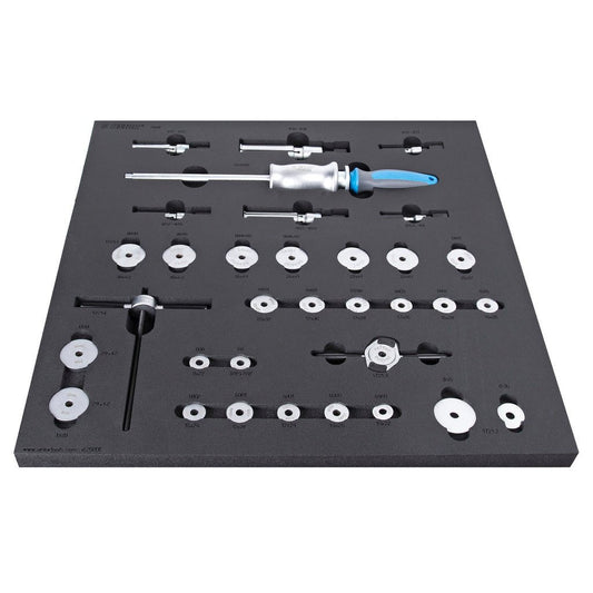 Unior 628121 Bearing Service Tool Tray - 34 Tools Included