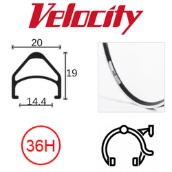 Velocity Aerohead 16" Rim - 36H, Presta Valve, Rim Brake, Black MSW