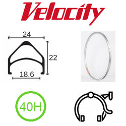 Velocity Aeroheat 26" Rim - Silver Anodised - Presta Valve - Rim Brake Compatible