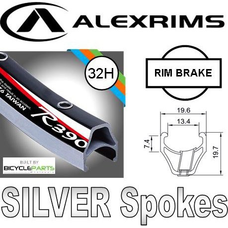 Velocity AlexRims R390 700c Wheelset - Sealed Velocity Hub, Double Eyelets, 8/11 Speed