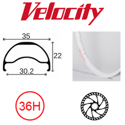 Velocity Blunt 35 26" Disc Brake Rim - Tubeless Ready