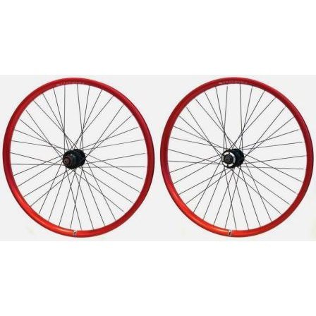 Velocity Blunt-35 26" Red Tubeless Wheelset - Joytech Hub, 6 Bolt Disc, Mach1 Spokes