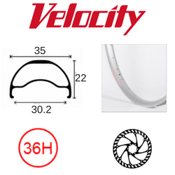 Velocity Blunt 35 29er Rim - Disc Brake, Tubeless Ready, Silver