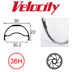 Velocity Blunt 35 29er Rim - Tubeless Ready, Disc Brake, Hand Polished