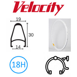 Velocity Deep V 700c Rim - 18H - White MSW - Rim Brake Compatible