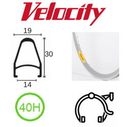 Velocity Deep V 700c Rim - 40H - Silver Anodised - Rim Brake Compatible