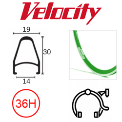 Velocity Deep V 700c Rim - Green MSW