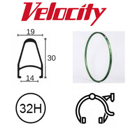 Velocity Deep V 700c Rim - Olive Mist - 32H - Rim Brake - Presta Valve