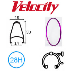 Velocity Deep V 700c Rim - Pink Powder Coated - 28H