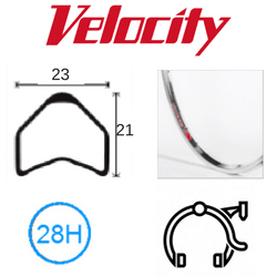 Velocity Major Tom Tubular Rim - 700c x 23mm, 28H, Rim Brake, Hand Polished