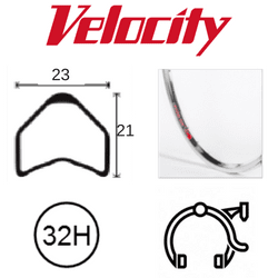 Velocity Major Tom Tubular Rim - 700c x 23mm, 32H, Hand Polished