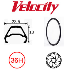 Velocity VRX Disk 26" Rim - 36H - Presta Valve - Disc Brake - Bright Silver