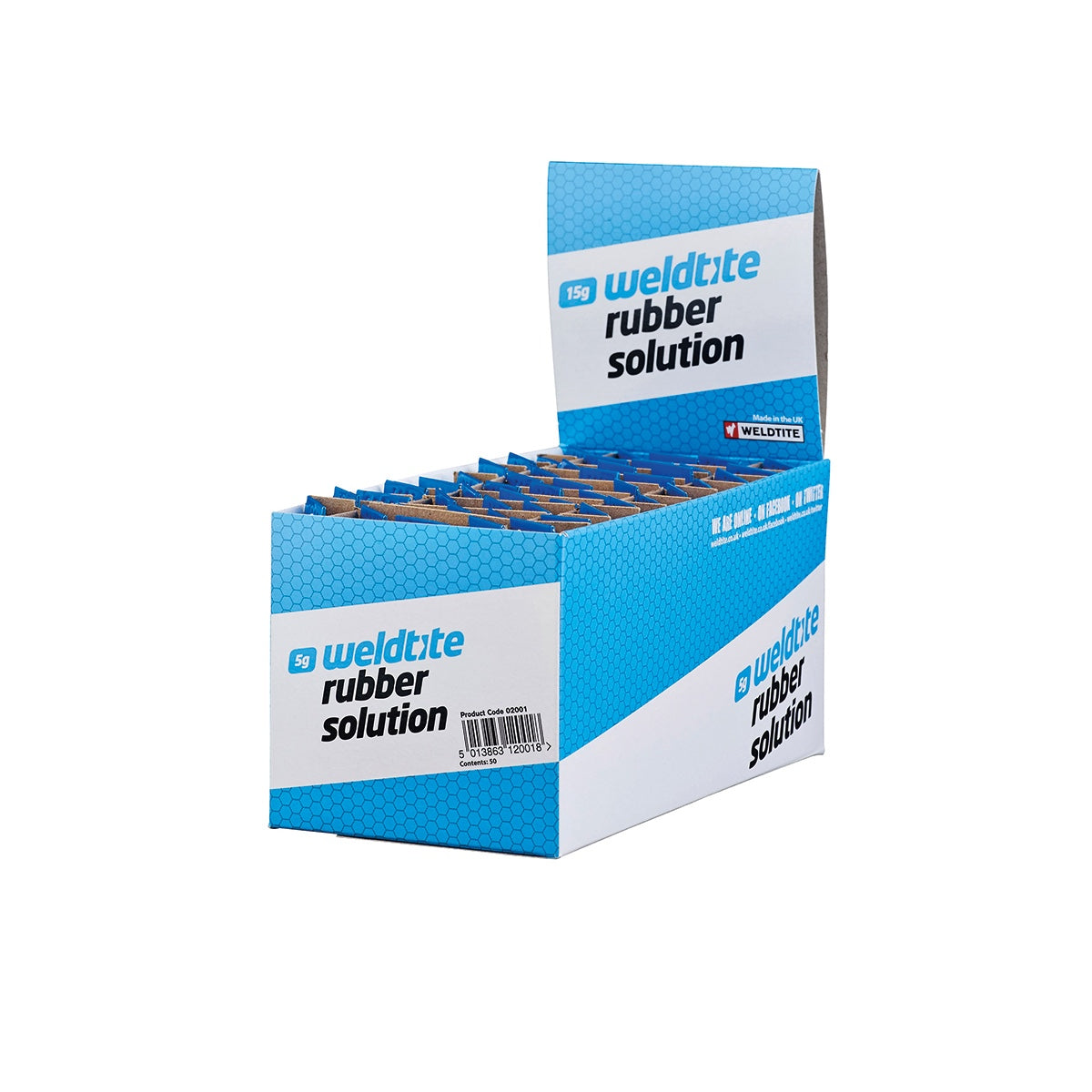 Weldtite Rubber Solution - 50x5g Tubes: Fast-acting Adhesive