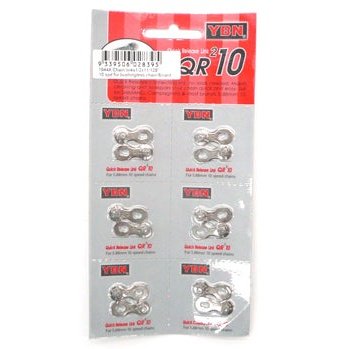 YBN Missing Links 10 Speed Chain Connector Silver, 5.88mm, 6 per Card