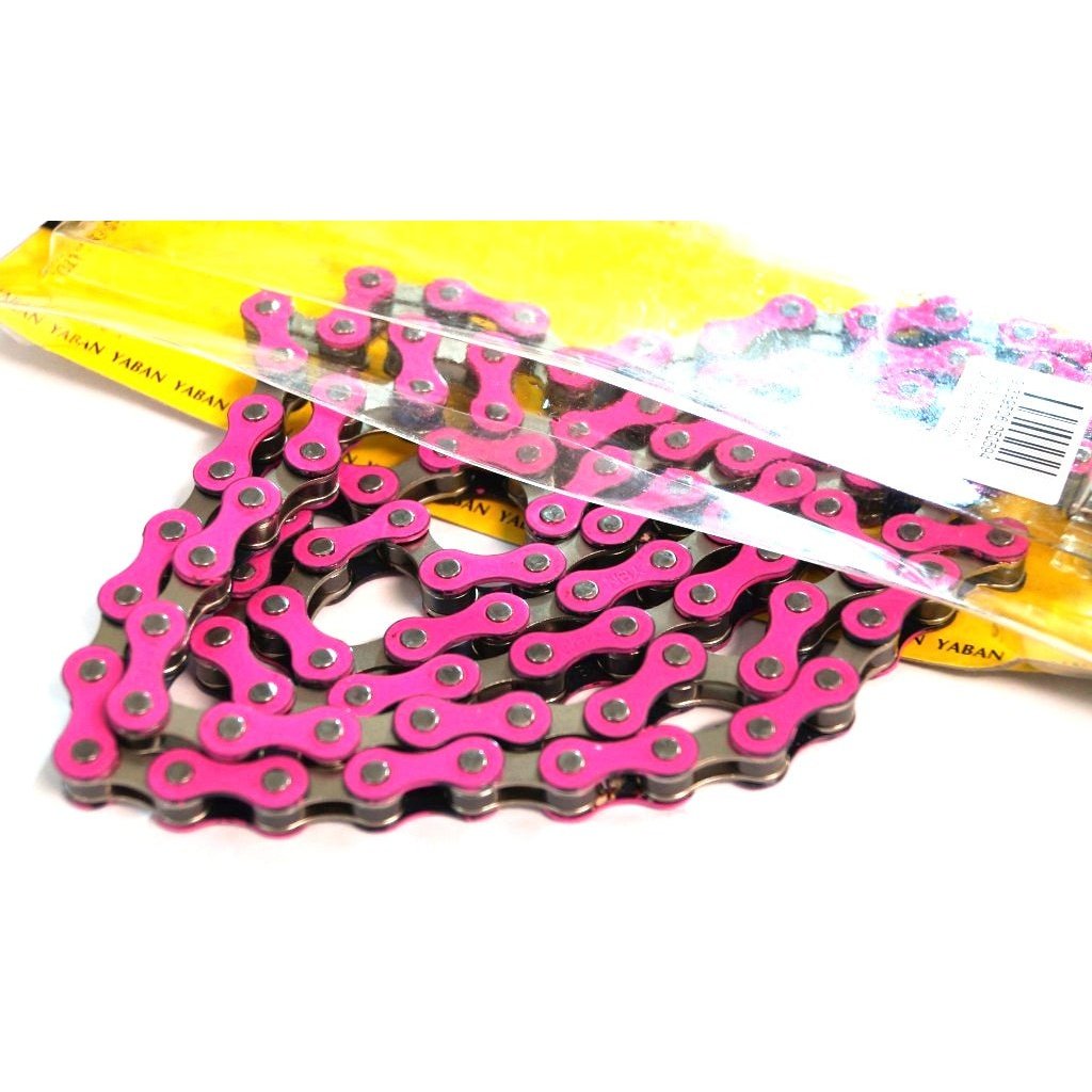 YBN S-410 Single Speed Chain - Nickel Pink 112L